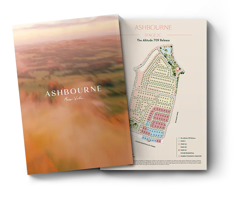 Aerial view of Ashbourne Moss Vale residential development in Australia.