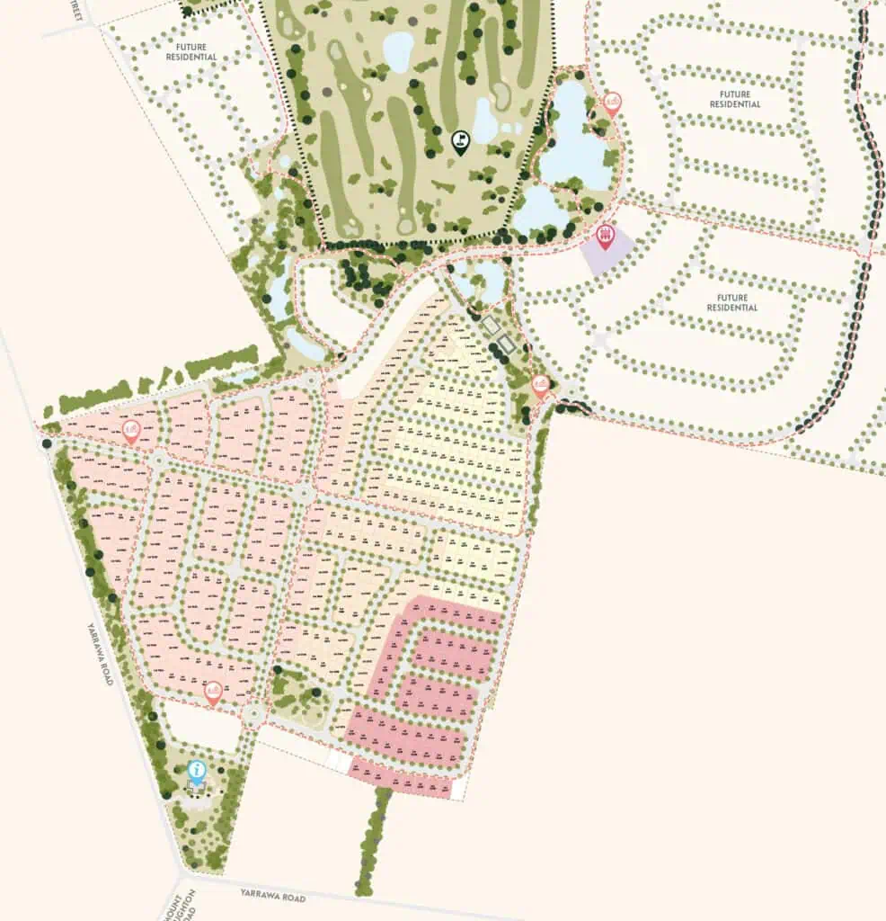 Map of Ashbourne Moss Vale with residential and future development areas.