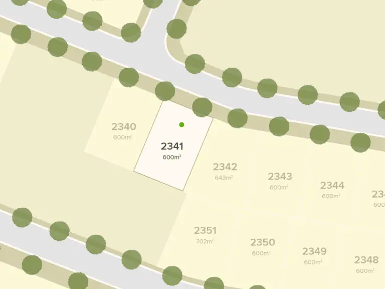 Subdivision map of Ashbourne estate in Moss Vale with lot details.